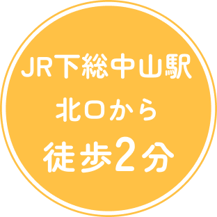 下総中山駅から徒歩2分